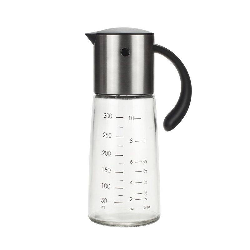 diseno厨房自动开合玻璃油壶(不锈钢) - 300ML - 厨房用具 - 玻璃 银色