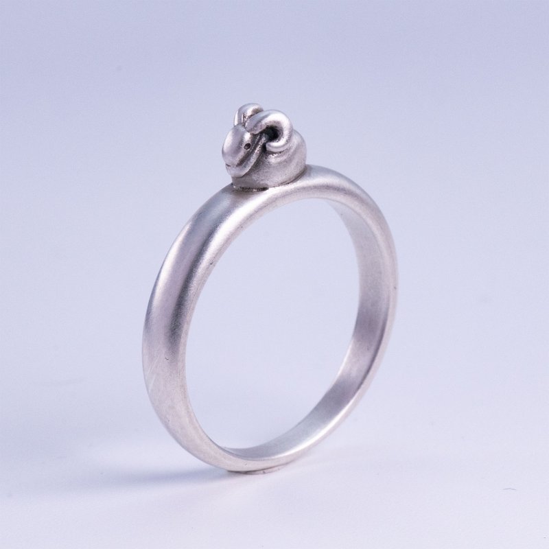 生肖动物戒指 - 羊 / DR-72 - 戒指 - 纯银 银色