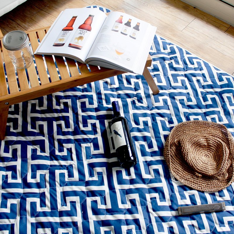 普普风系列铺棉野餐垫/地垫/沙滩垫(海洋之心) - 野餐垫 - 棉．麻 蓝色