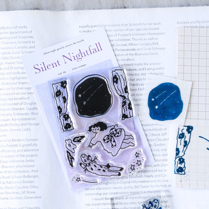 透明印章组 - 01 静夜 | 女孩印章 | 手帐素材 | dodolulu - 印章/印台 - 聚酯纤维 透明