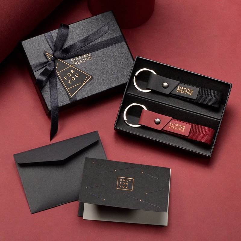 【定制化礼盒】钥匙圈2入组/3色任搭/新居乔迁礼物/毕业礼物 - 钥匙链/钥匙包 - 其他材质 黑色