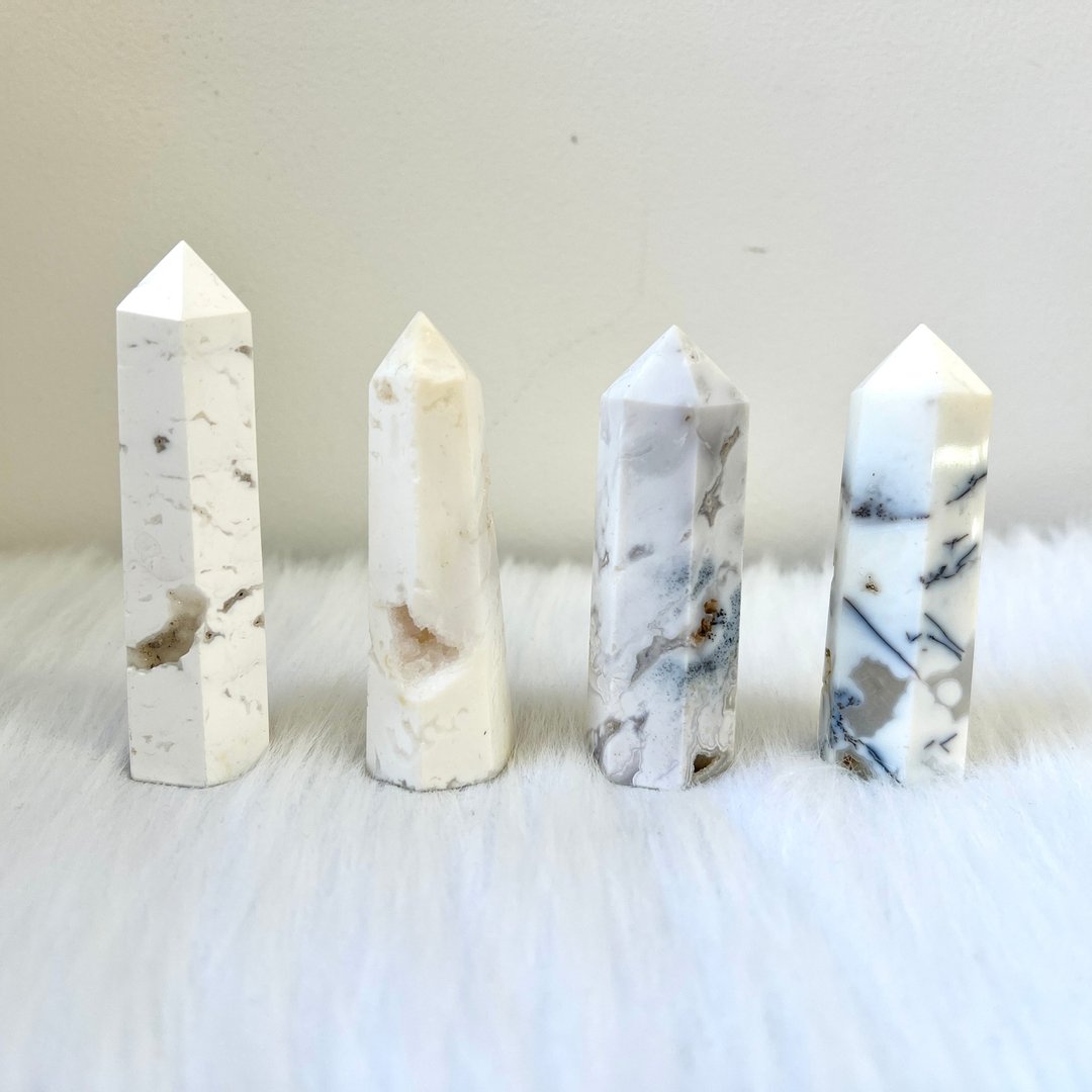 白玛瑙柱 | 水晶 | 水晶柱 | 水晶摆件 - 摆饰 - 水晶 白色