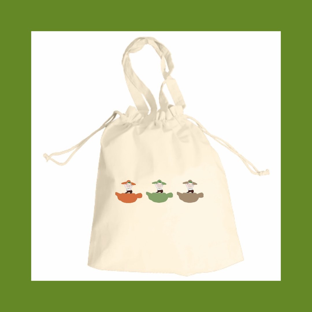 Japanese character ochahakase bag - 手提包/手提袋 - 棉 白色