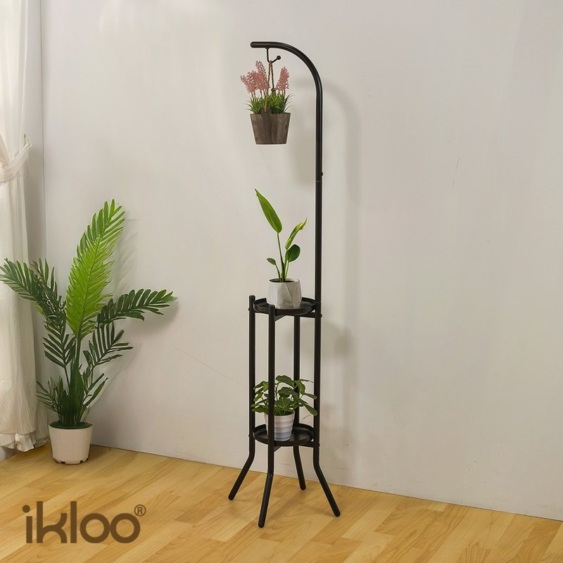 【ikloo】轻植感吊挂式增高盆栽架 (台湾制造 多功能 增高花架) - 植栽/盆栽 - 其他金属 黑色