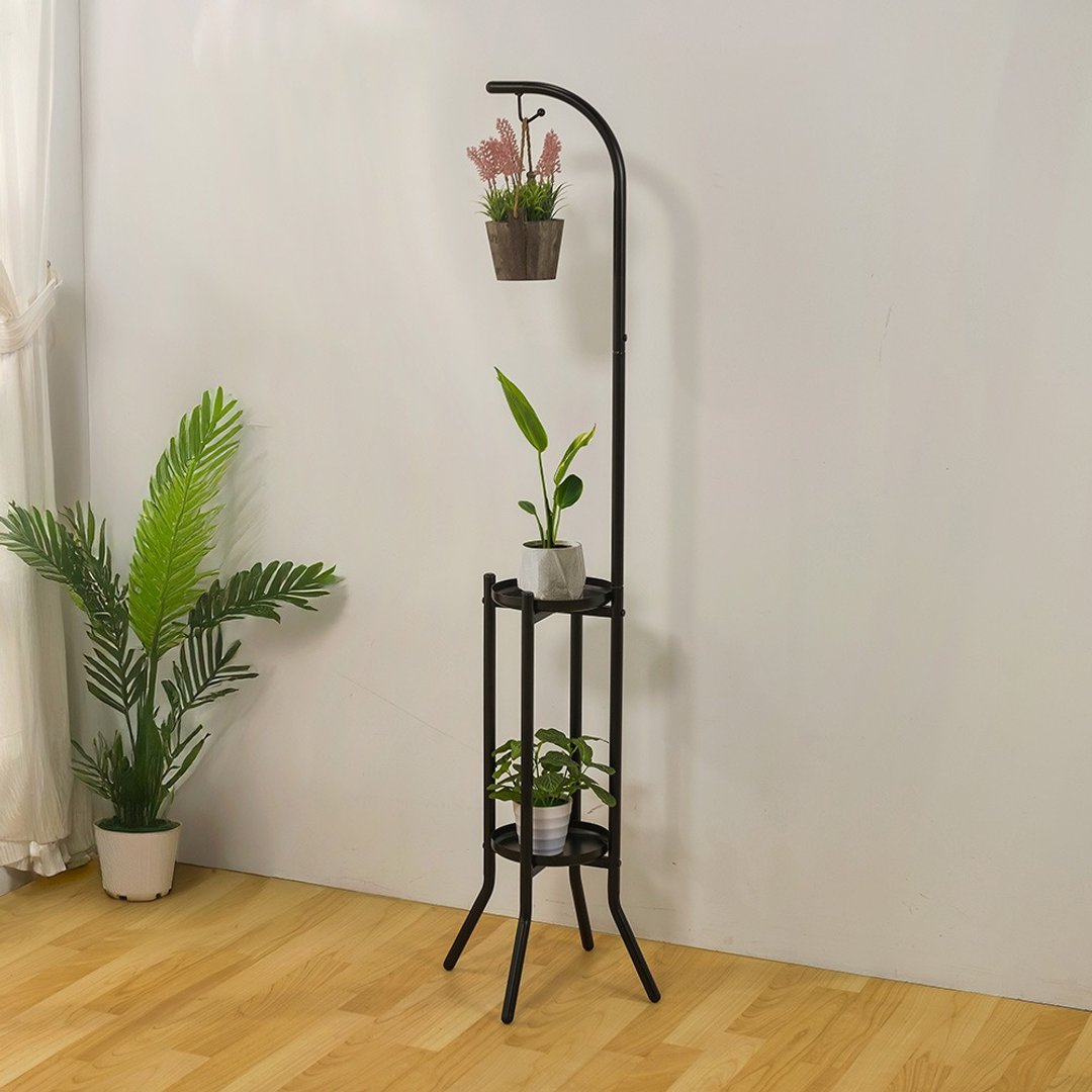 【ikloo】轻植感吊挂式增高盆栽架(多功能 增高花架) v - 植栽/盆栽 - 其他金属 黑色