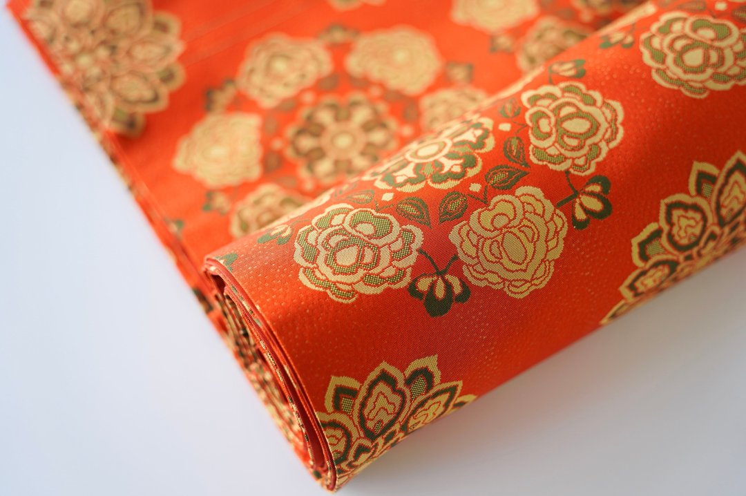 KIMONO OBI, Japanese Obi belt, Obi belt, Japanese Obi, Kimono accessory /4378 - 其他 - 丝．绢 橘色
