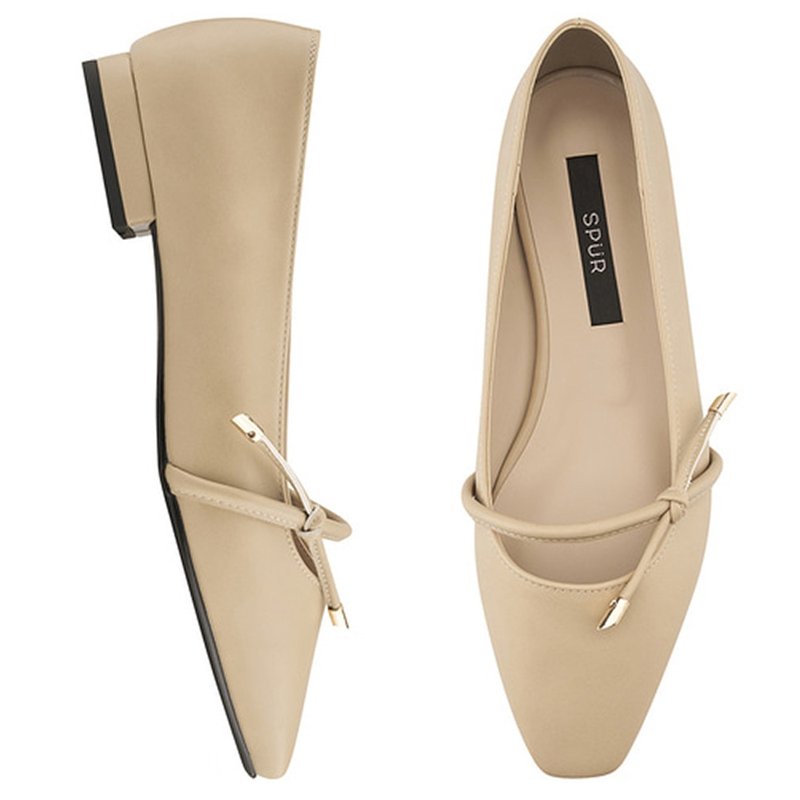【秋冬新時尚】PRE-ORDER SPUR 蝴蝶结平底鞋 QA8005 BEIGE - 其他女款皮鞋 - 其他材质 