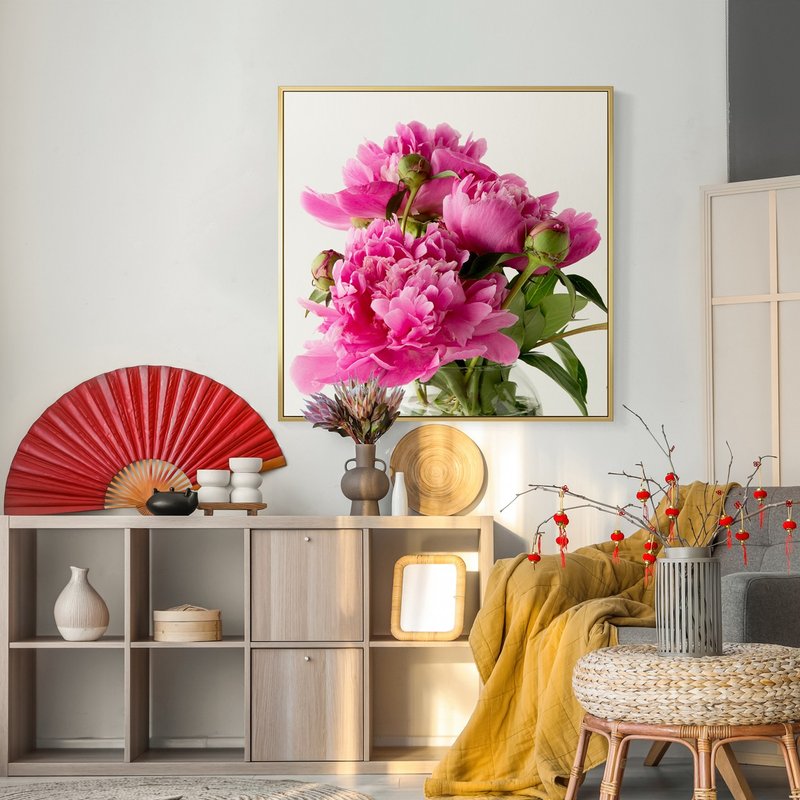 嫣红奼紫 • 牡丹III - 招福吉祥花卉挂画/高贵典雅花卉装饰画 - 海报/装饰画/版画 - 棉．麻 粉红色