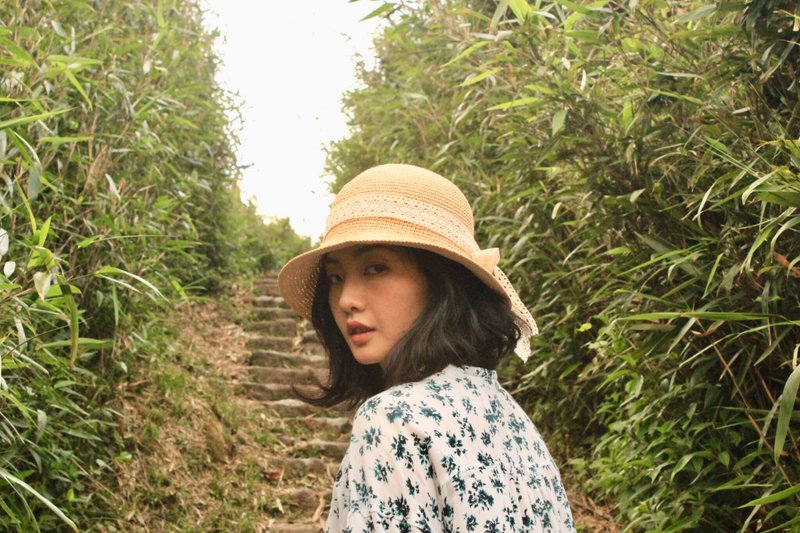 黛西Daisy 手织草帽  米蕾丝奶油草色 chokdee-muakdeedee - 帽子 - 棉．麻 卡其色