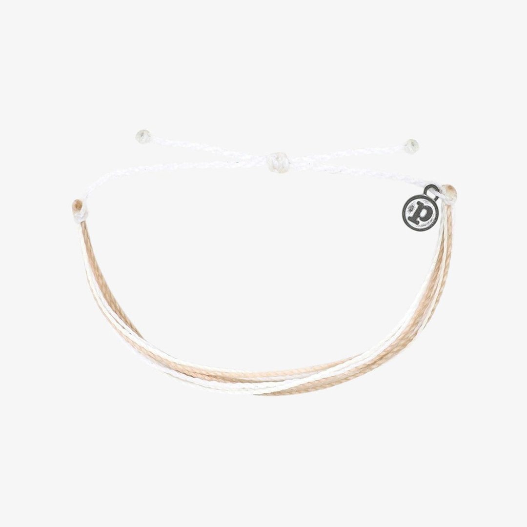 Pura Vida 美国手工 WHITE SANDS 白色星沙 可调式冲浪手环手链 - 手链/手环 - 防水材质 卡其色