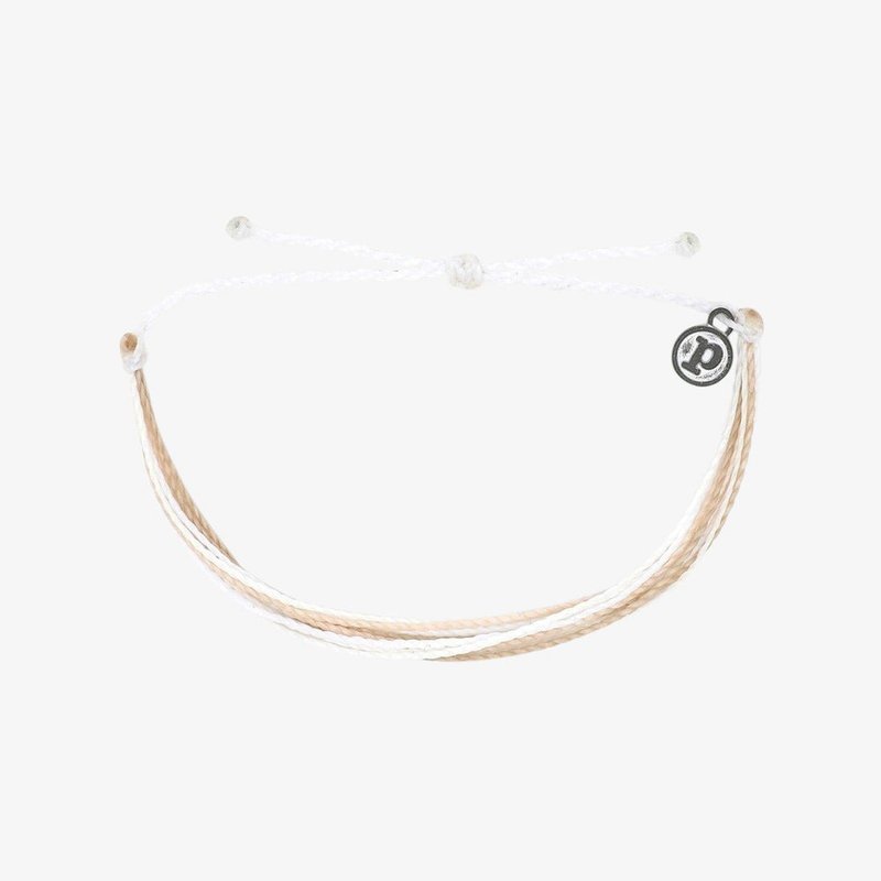 Pura Vida 美国手工 WHITE SANDS 白色星沙 可调式冲浪手环手链 - 手链/手环 - 防水材质 卡其色