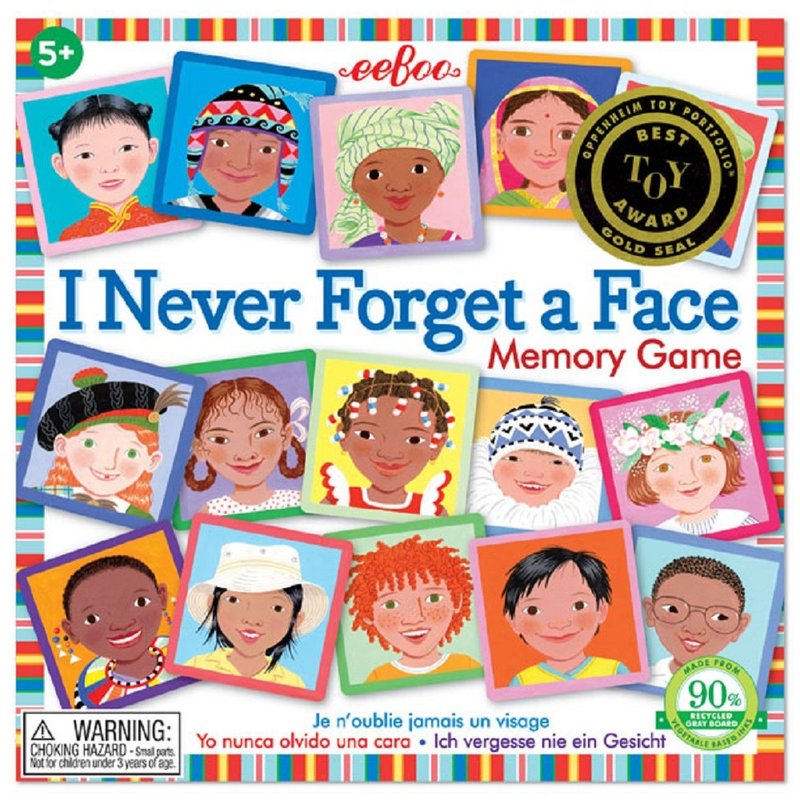 eeBoo记忆游戏-I Never Forget a Face Square Memory Game人物篇 - 桌游/玩具 - 纸 多色