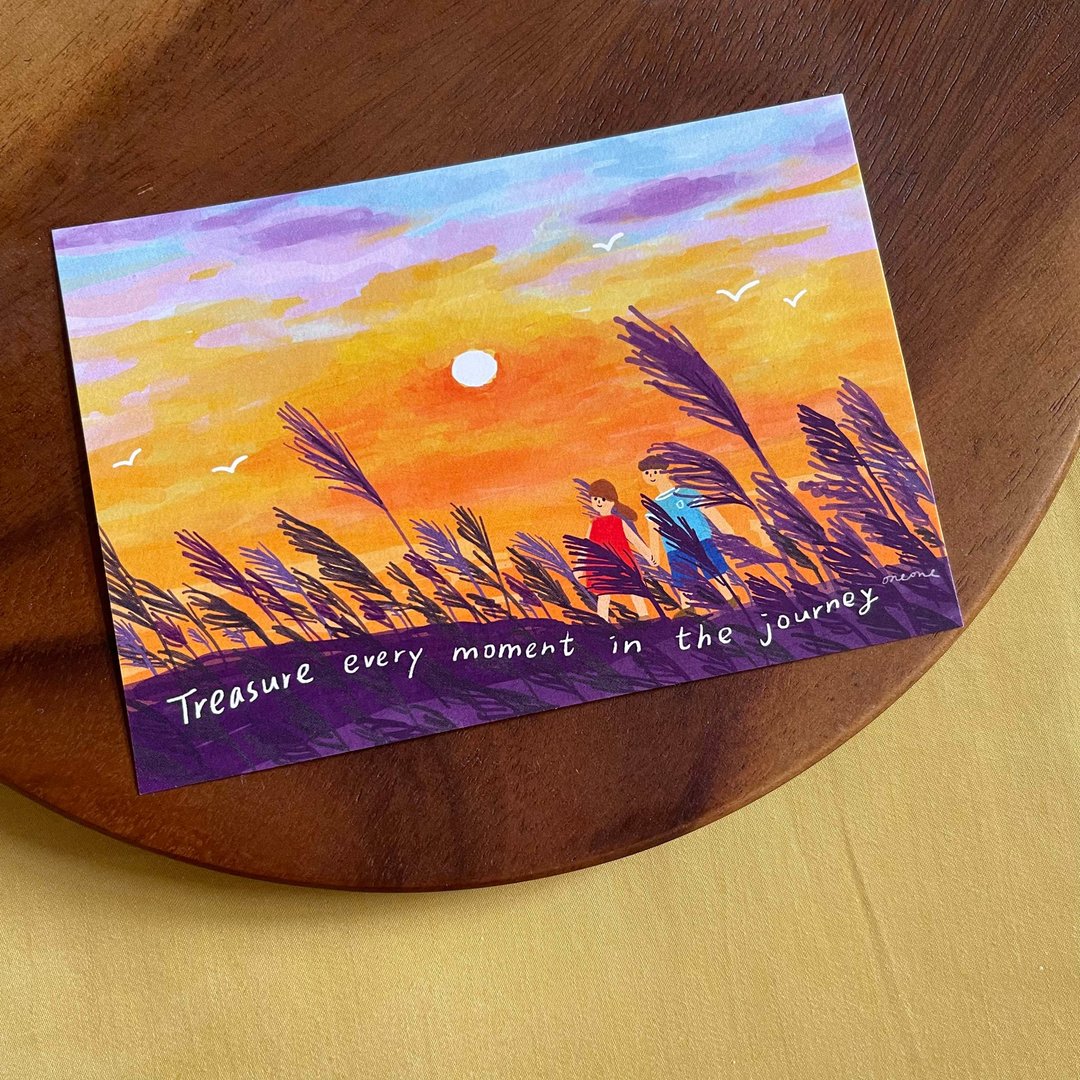 【芒草-Treasure every moment】手绘明信片 - 卡片/明信片 - 纸 