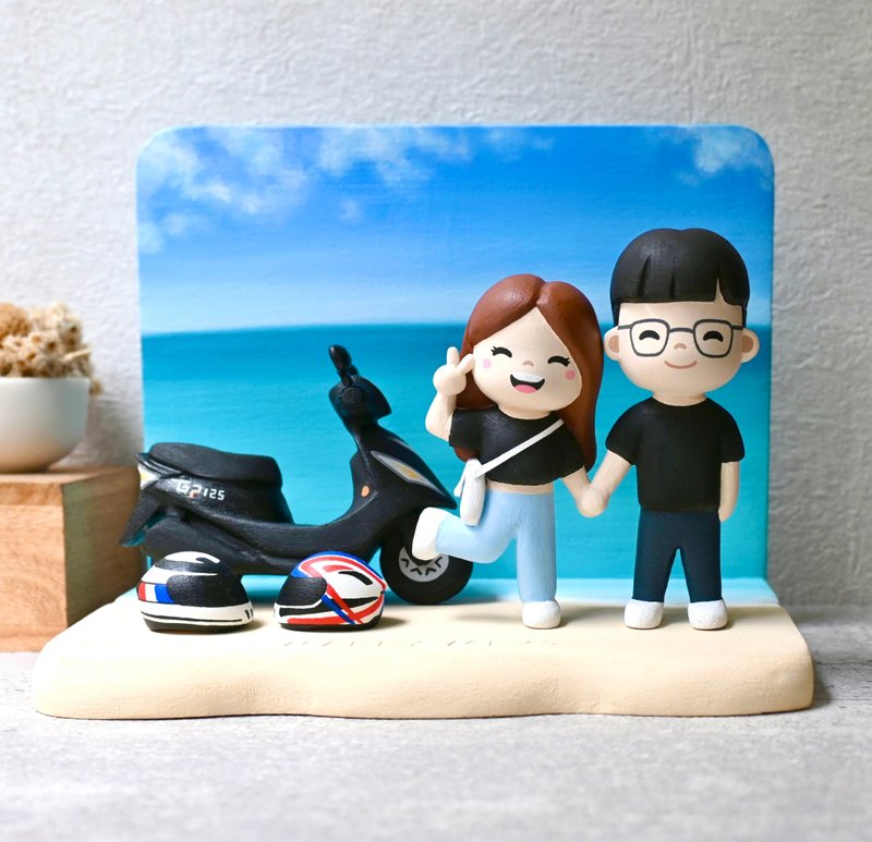 定制化 木雕可爱人物公仔 双人+背景 需传图估价勿直接下单 - 玩偶/公仔 - 木头 多色