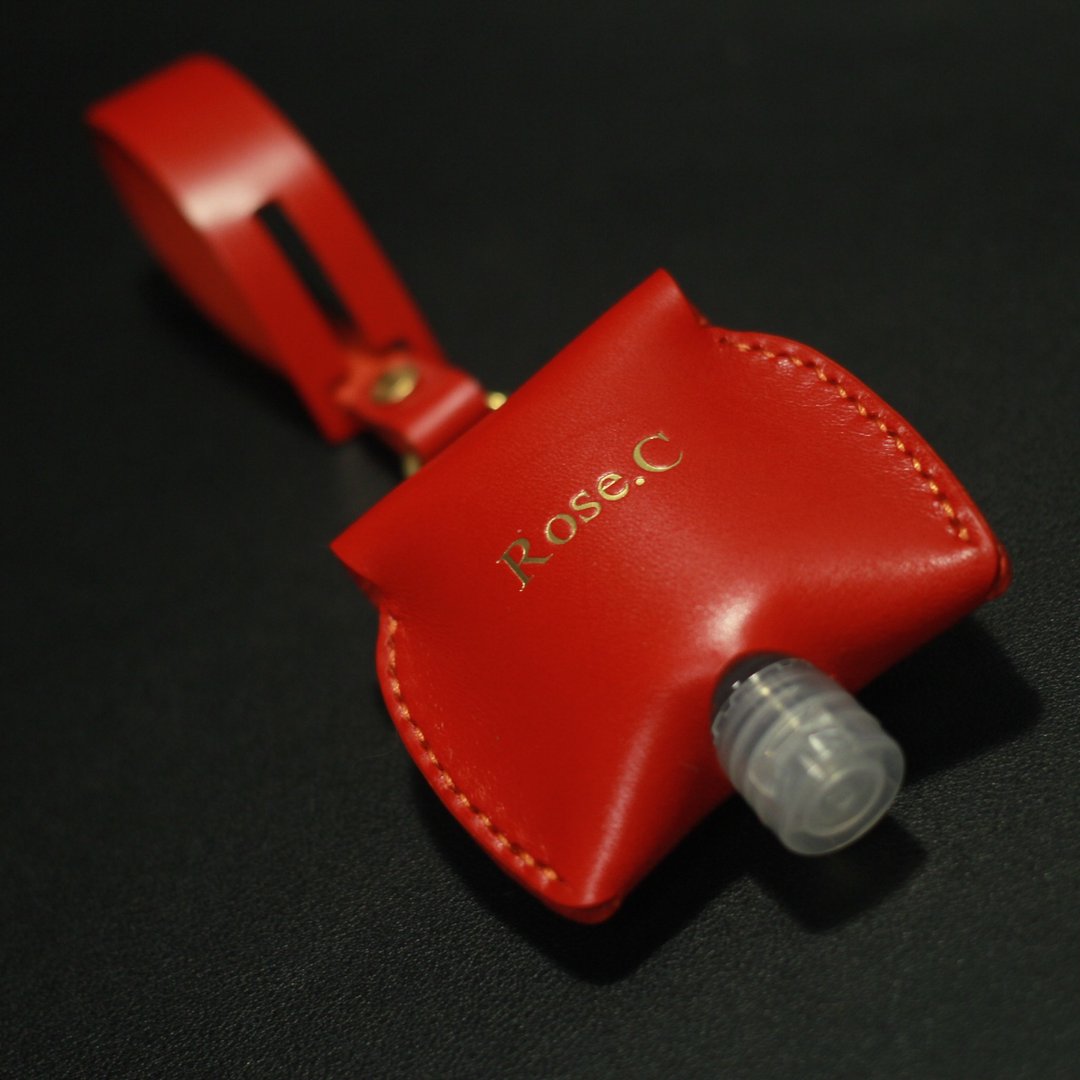 S Hand Sanitizer Case 细搓手液套 - 免费压印 (可烫金 / 不烫) - 钥匙链/钥匙包 - 真皮 黑色