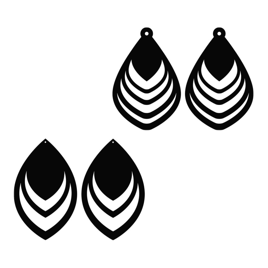 Teardrop earrings svg, drop earrings template, teardrop earrings eps, Cricut - 图文模板设计 - 其他材质 