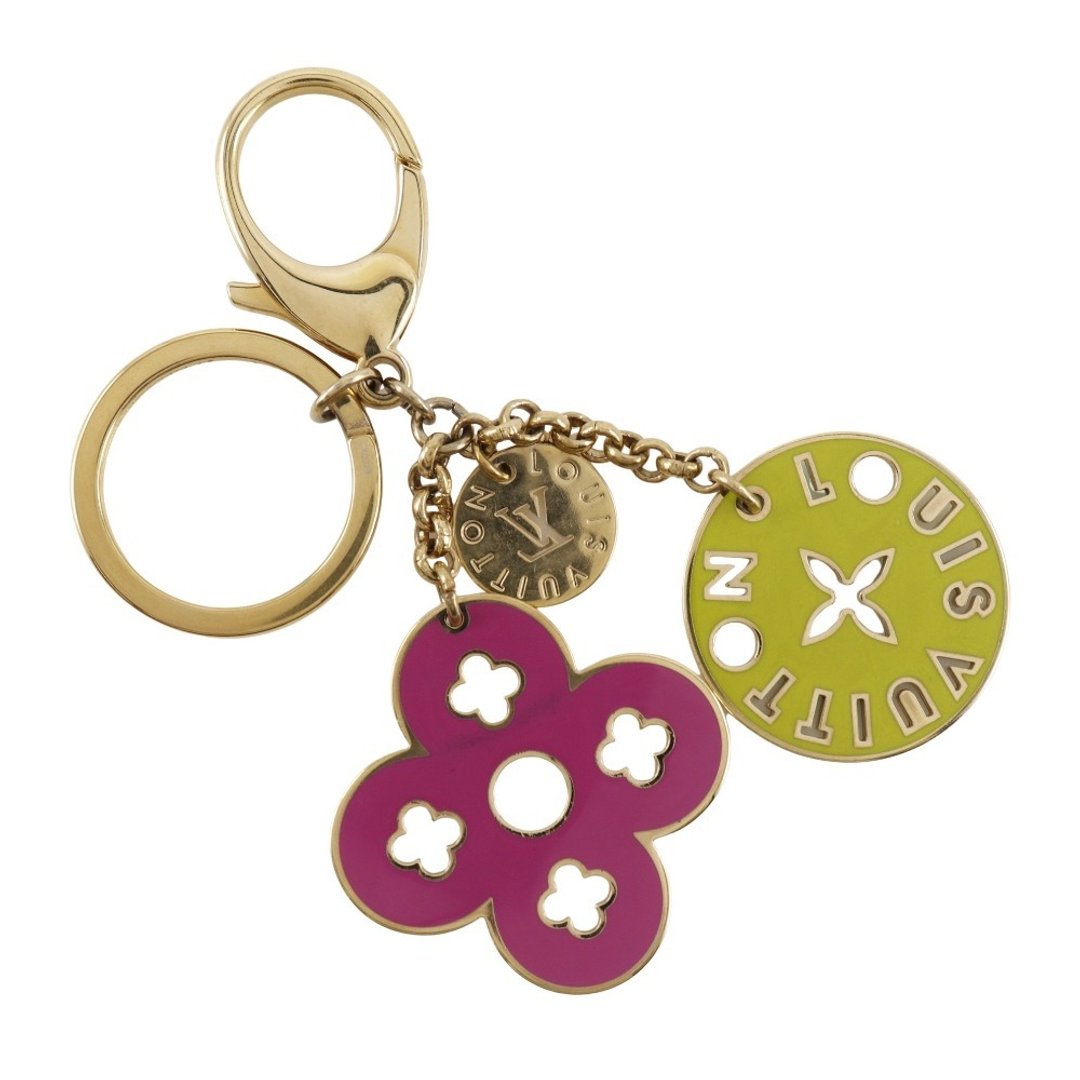 【日本直送】LOUIS VUITTON Porte Clés Looping 钥匙圈 包饰 M66006 镀金 粉红/绿 CX0079 【二手】 - 钥匙链/钥匙包 - 其他金属 金色