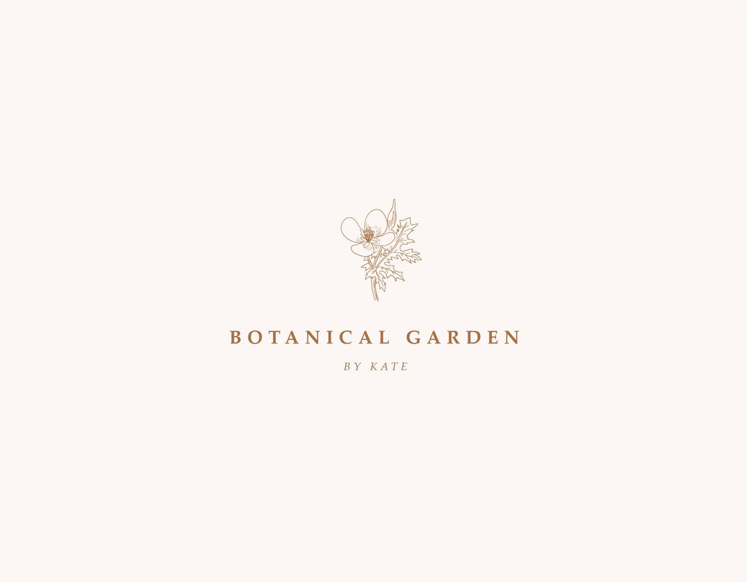 Flower Logo Set, Botanical Logo, Vintage Logo Design, Shop Logo, Text Logo - 其他 - 其他材质 