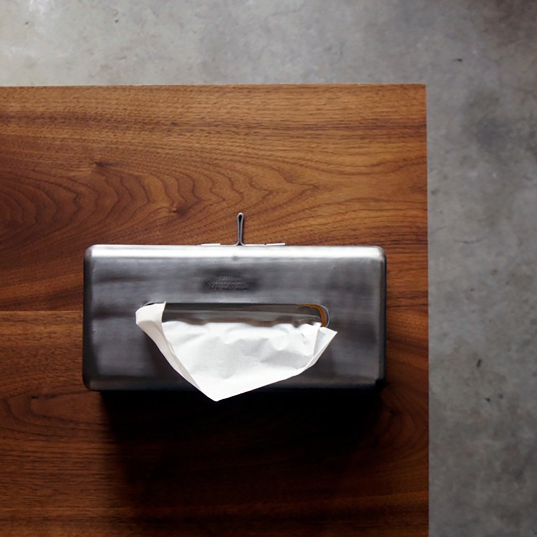 PLAIN TISSUE BOX Natural 复古工业风钢制纸巾盒-工业银 - 纸巾盒 - 其他金属 银色