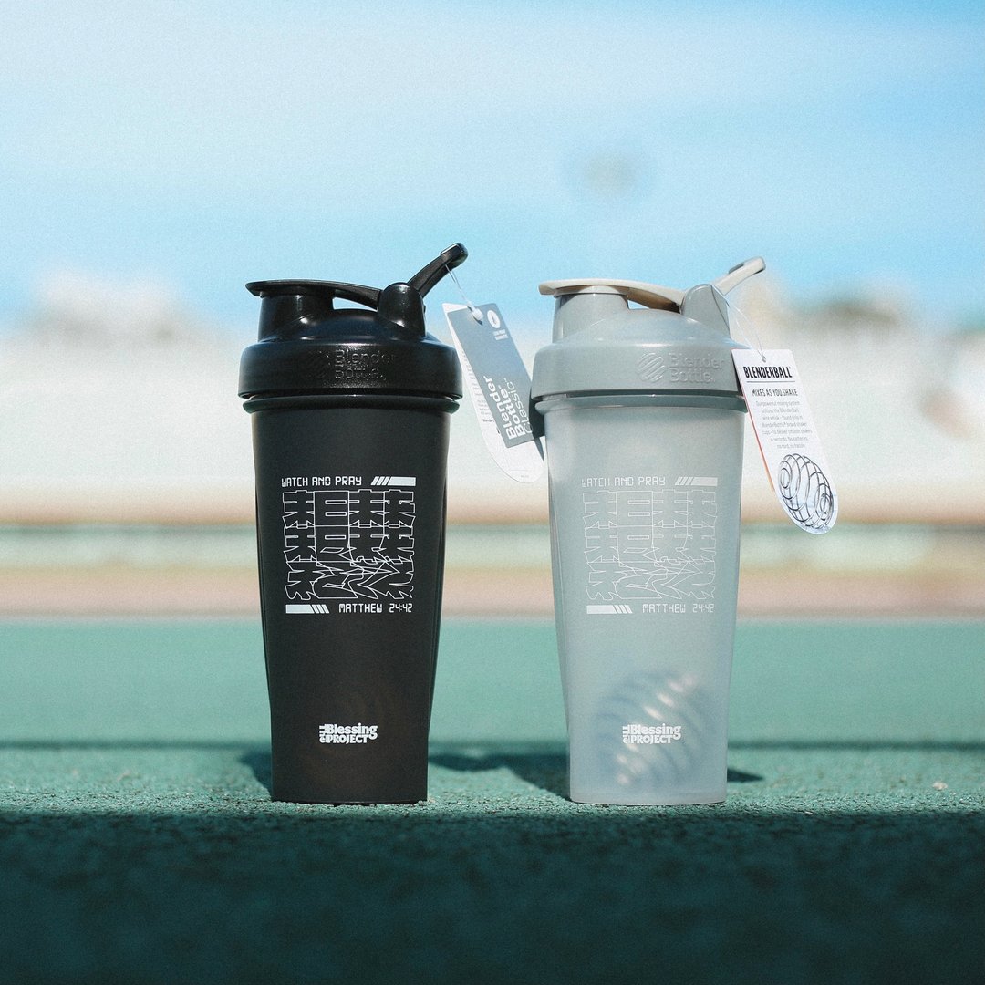 现货【末日未来】马太福音 24:42 BlenderBottle 28oz 摇摇杯 - 水瓶/水壶 - 环保材料 黑色