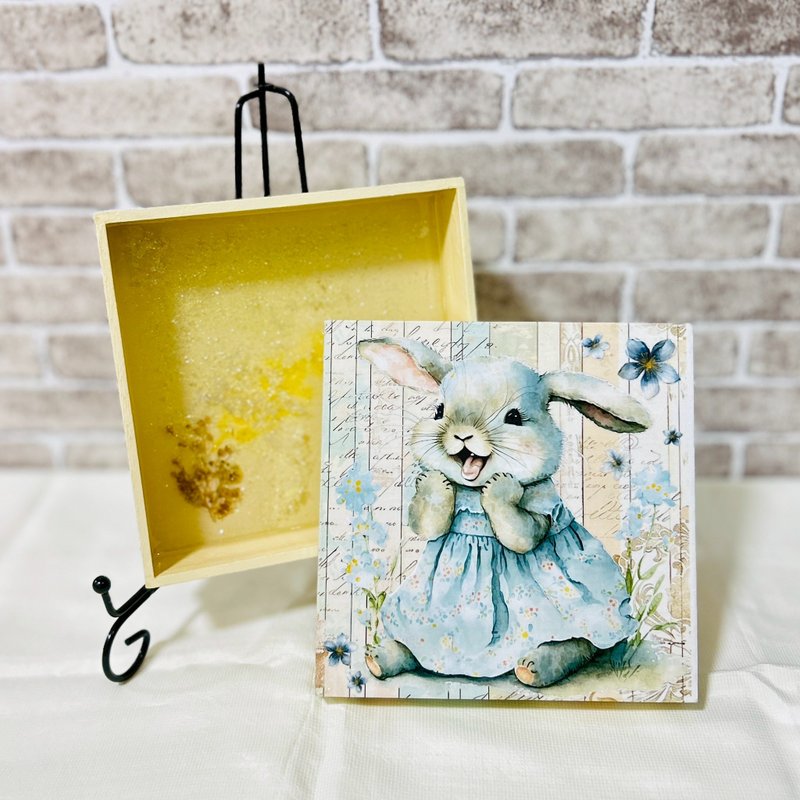【手工制作】兔子款居家收纳木盒 - 书签 - 其他金属 多色