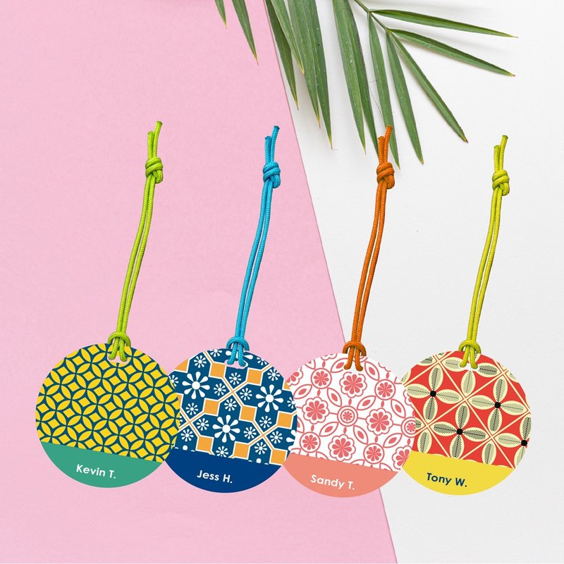 【复古花砖系列】圆形_行李吊牌/背包吊饰/可定制化 - 行李吊牌 - 塑料 