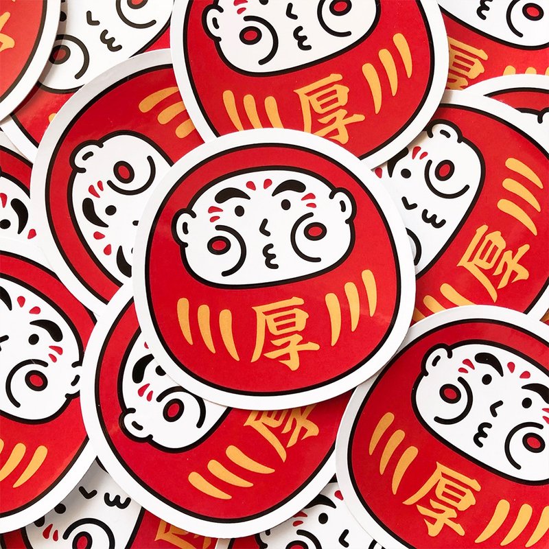 cheeky cheeky 日本吉祥物 厚达摩 达磨  PVC防水贴纸  行李箱 - 贴纸 - 纸 白色