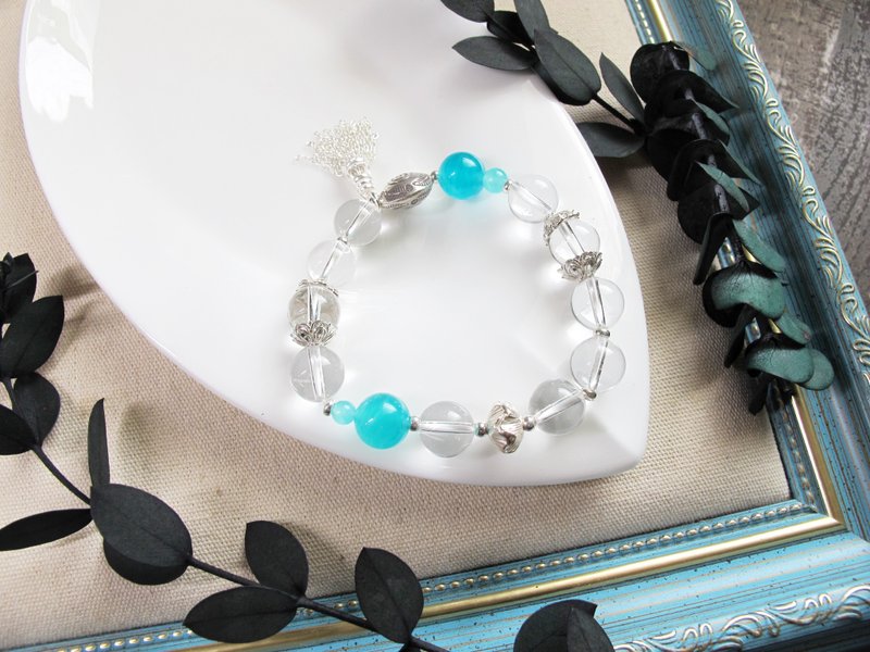 白水晶 天河石 除病气 好运 聚福气 水晶之王 加强表达 增强信心 - 手链/手环 - 水晶 多色