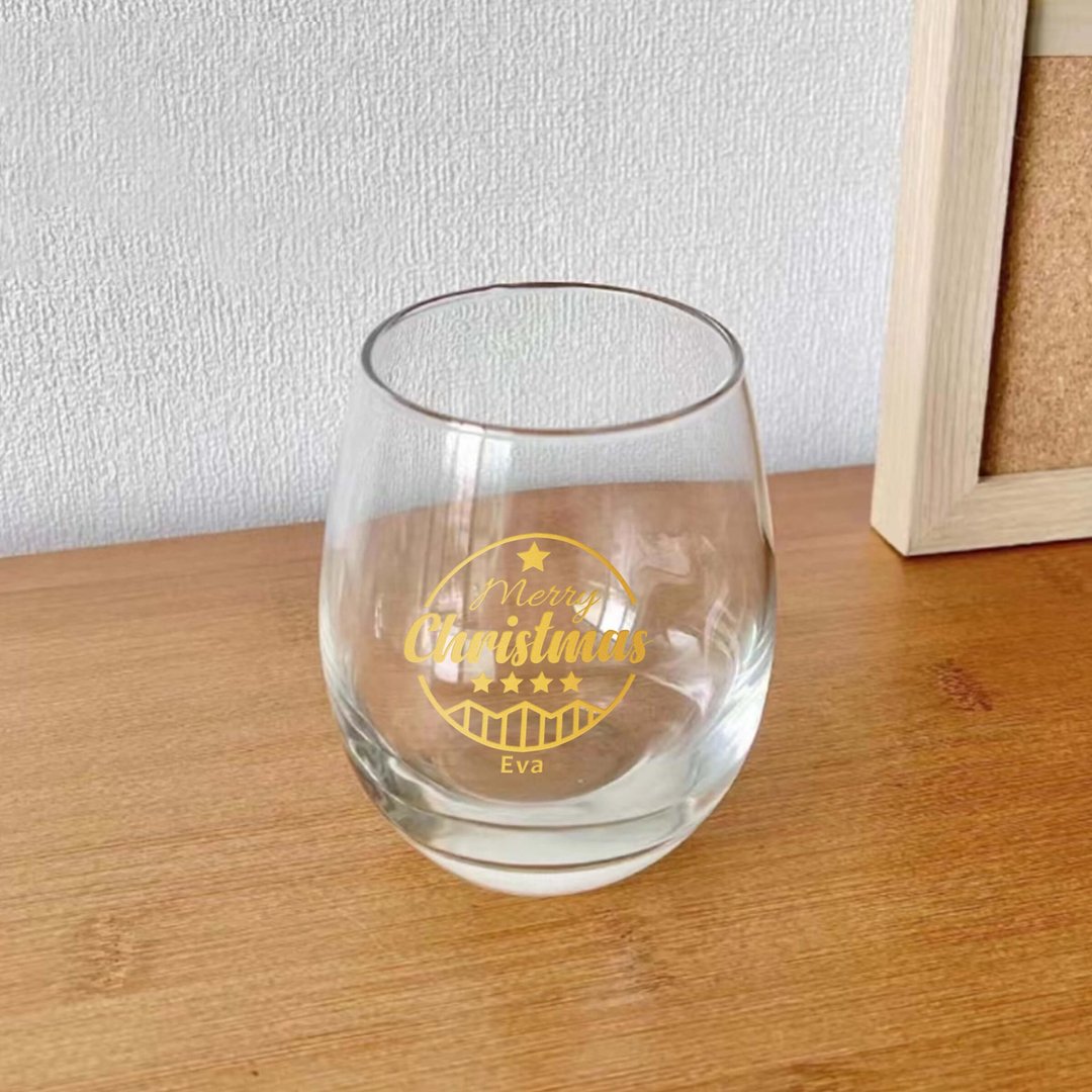 圣诞礼物|订制文字雕刻威士忌杯对杯 Merry Christmas交换礼物 - 酒杯/酒器 - 玻璃 