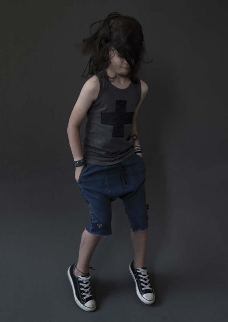 2016春夏 NUNUNU 牛仔五分短裤 HAREM SHORT PANTS - 其他 - 棉．麻 蓝色