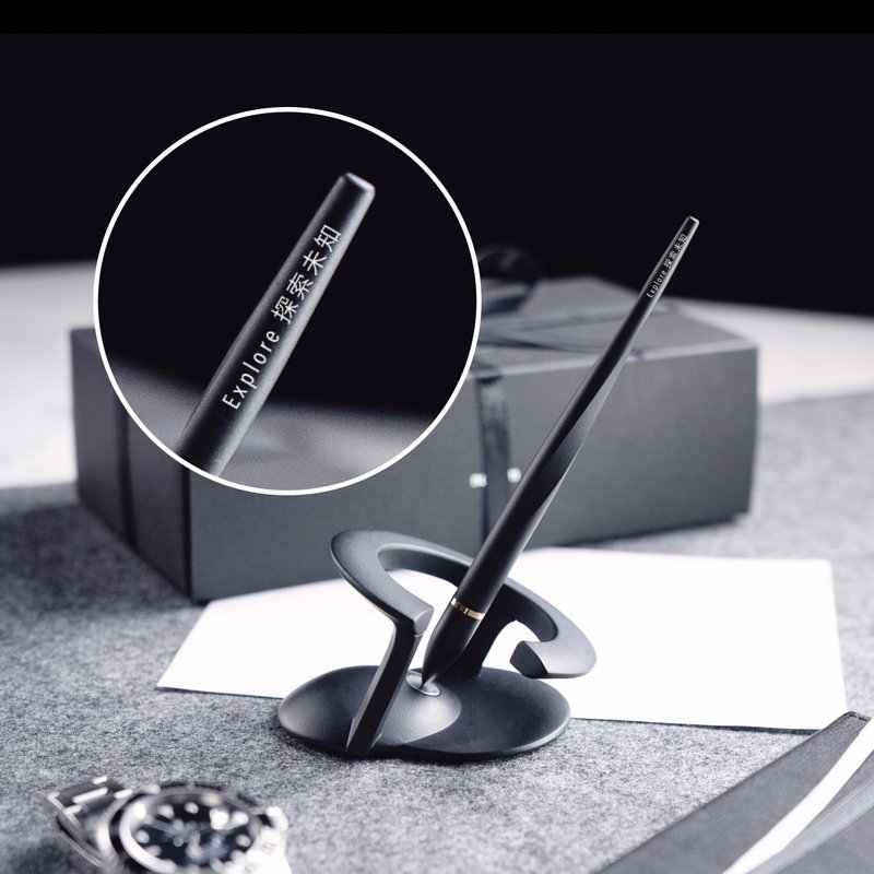 【定制化礼物】Hoverpen 自立笔【星际】| 雷雕刻字 原子笔 - 钢珠笔 - 其他金属 黑色