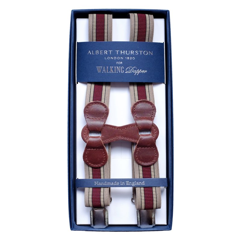 吊带 复古军事 Albert Thurston 啡间 英国制 braces suspenders - 皮带/腰带 - 真皮 咖啡色
