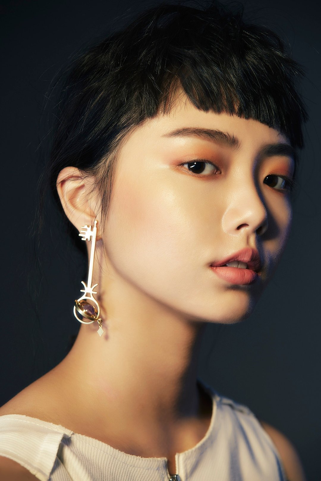 星之钥单只耳环ZODIAC KEY EARRING - 耳环/耳夹 - 铜/黄铜 