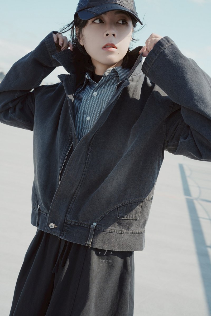 终于找到我的腰牛仔外套 - 2色 - 黑牛仔 - 女装休闲/机能外套 - 棉．麻 黑色