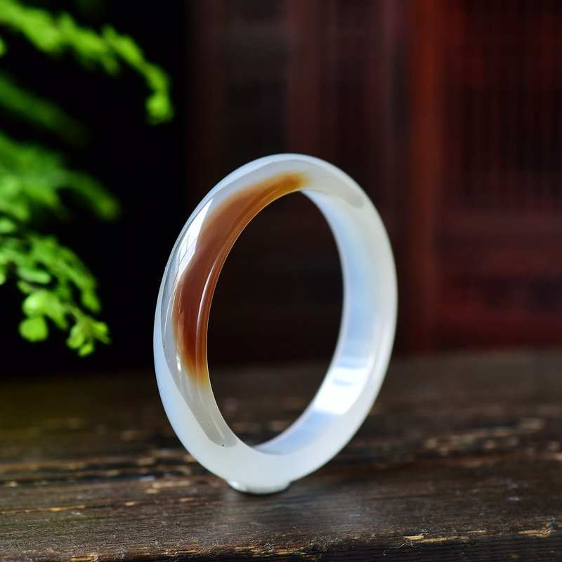 极品天然玉髓俏色手镯 圈口59MM 冰润意境超美 - 手链/手环 - 宝石 