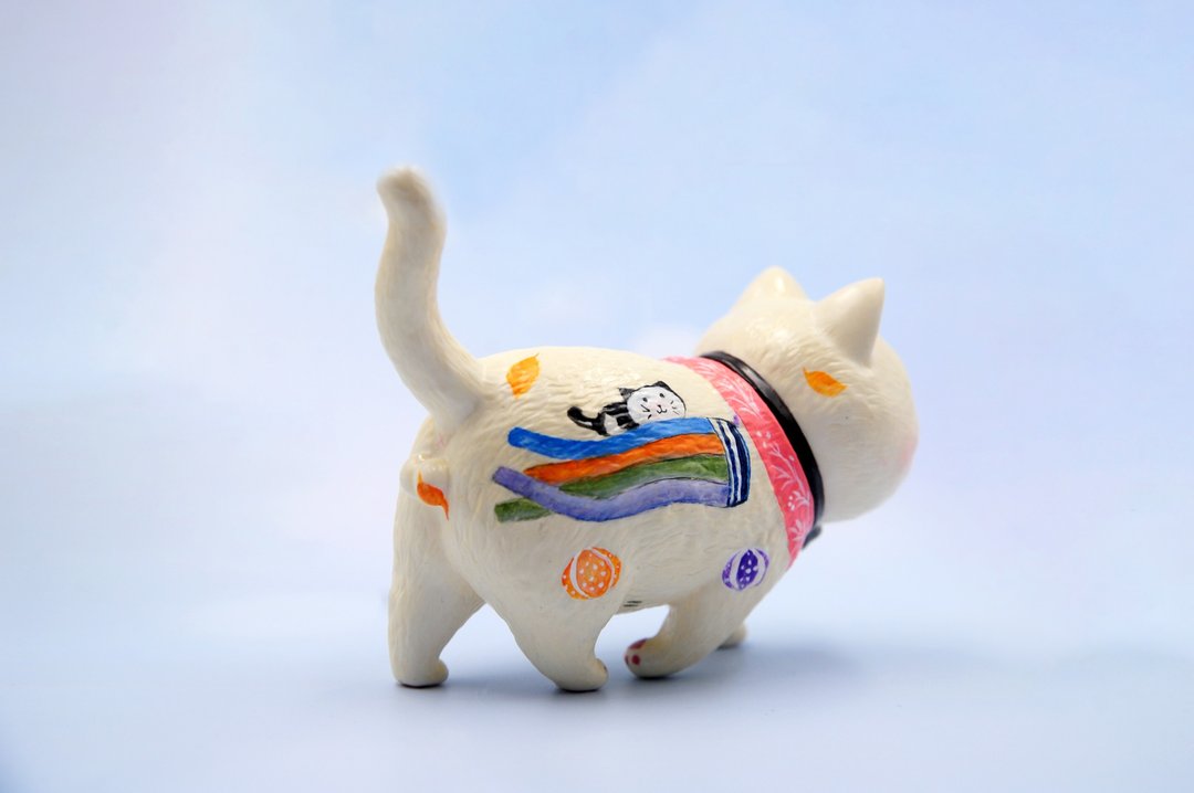 猫咪手绘公仔-丰收猫 - 摆饰 - 塑料 多色