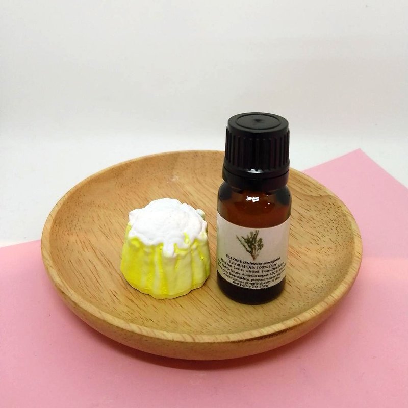 纯植物精油(茶树)配烧卖造型扩香石 - 香薰/精油/线香 - 其他材质 咖啡色