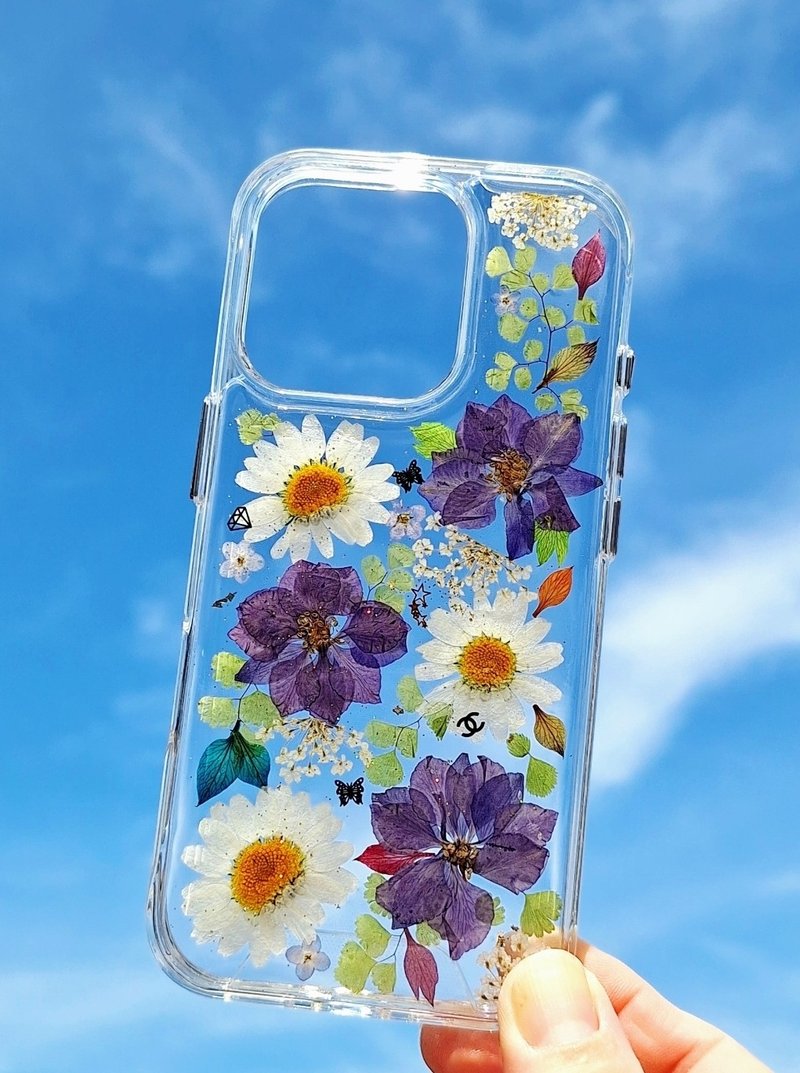 手作押花手机保护壳| 订制 | iPhone 16 Pro - 手机壳/手机套 - 塑料 多色