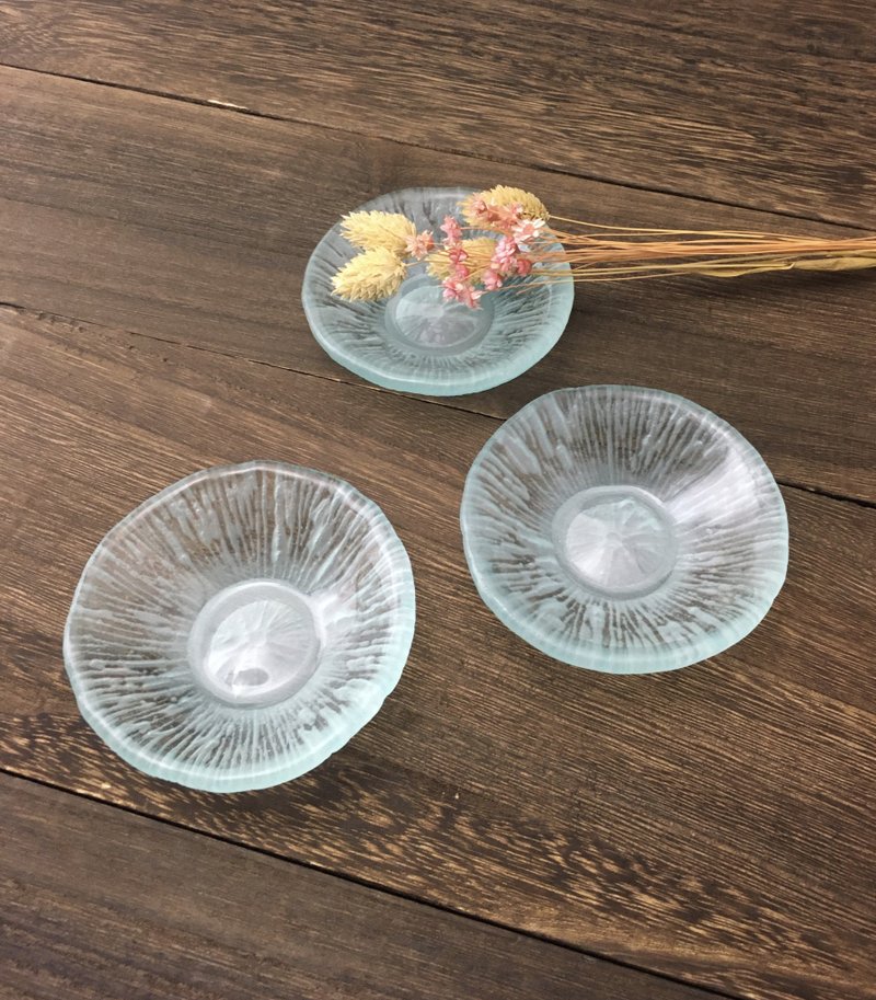 氷線　小皿 - 盘子/餐盘/盘架 - 玻璃 透明