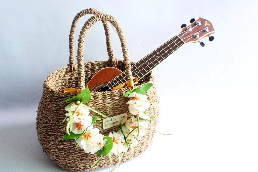 Bag Charm,W plumeria,ribbon lei,bag accessories,corsage - 吊饰 - 棉 白色