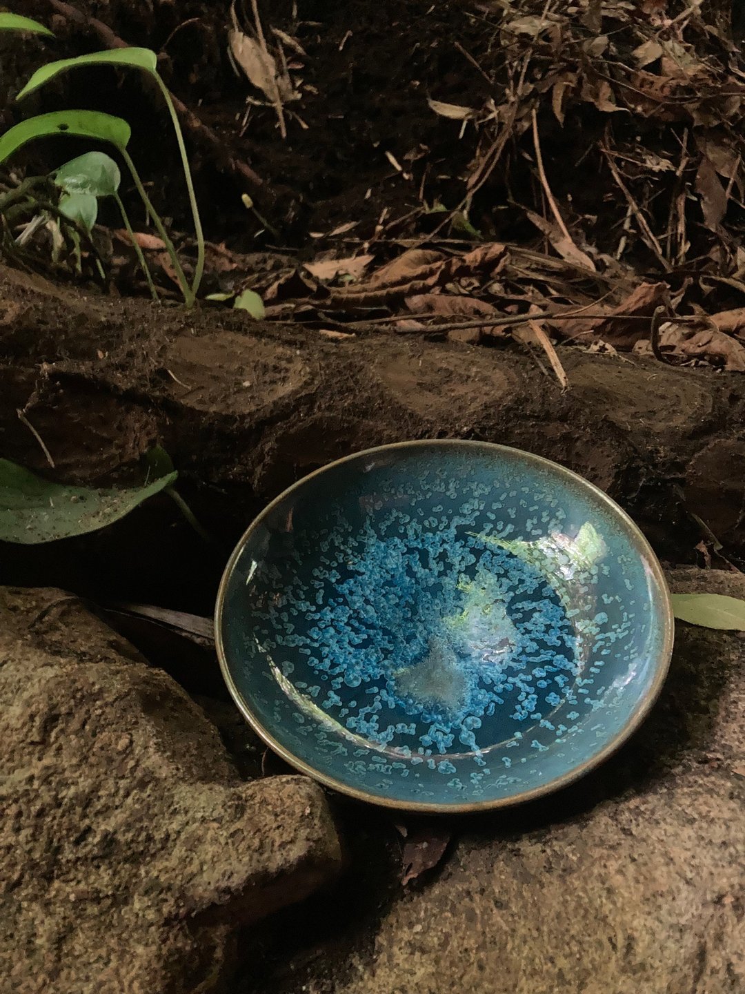 结晶蓝釉壶承 - 茶具/茶杯 - 陶 