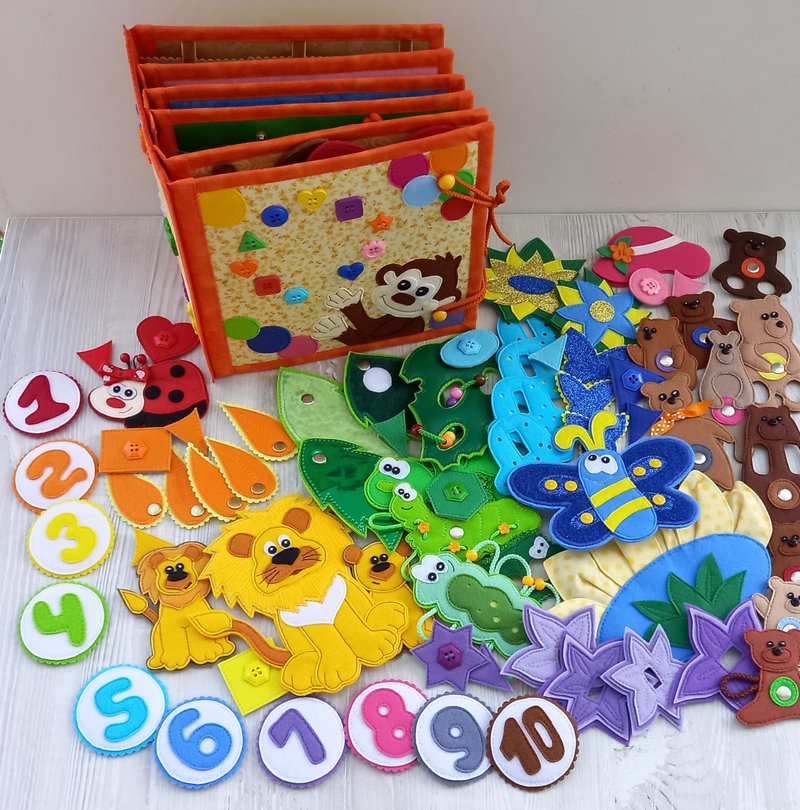 Counting from 1 -10,Educational book, Toddler busy book, Montessori activity toy - 玩具/玩偶 - 其他材质 多色