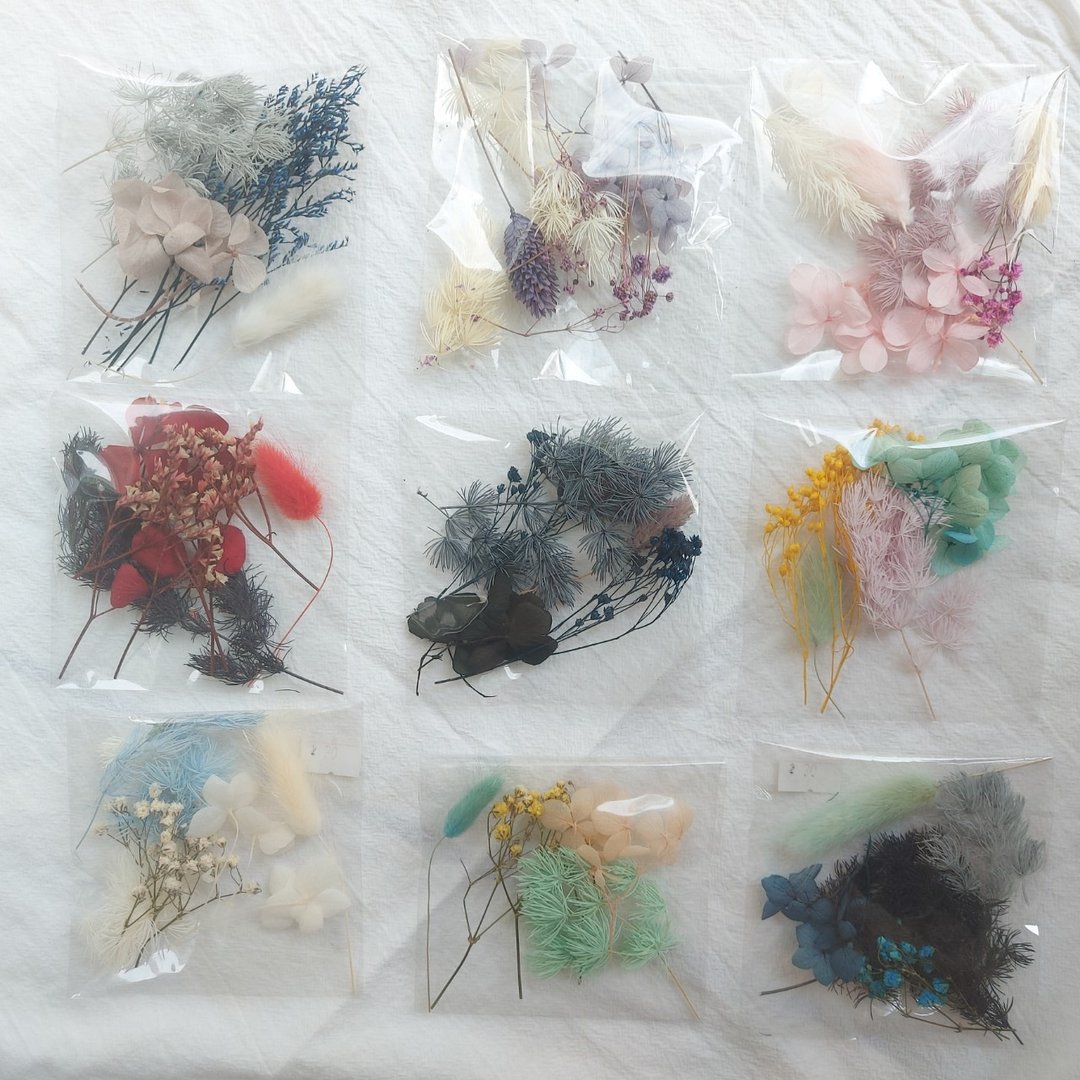 不凋花 干燥花 小包材料包 小花 碎花 花头 叶子 小作品用 练习用 - 植栽 - 植物．花 多色