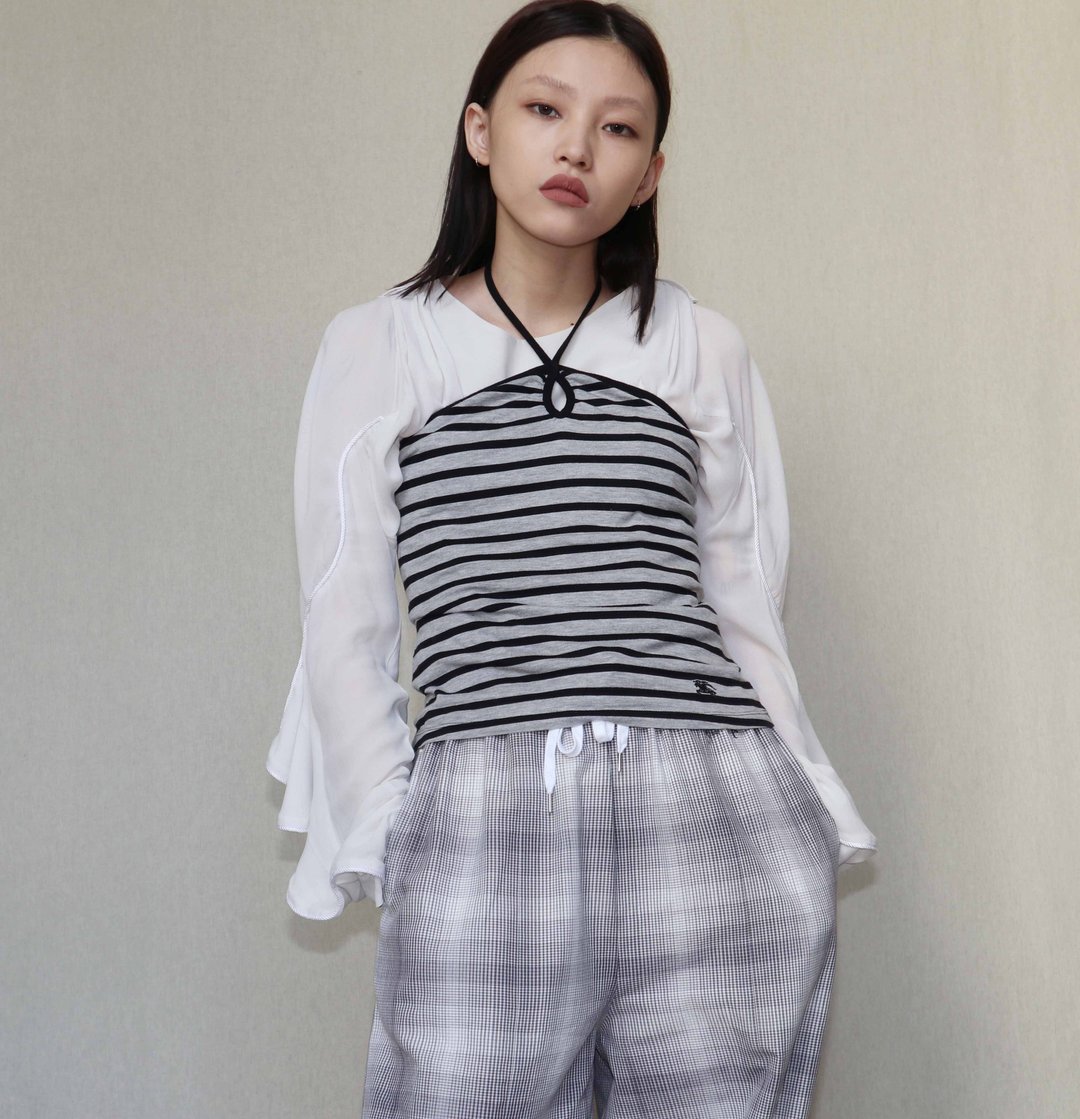 南瓜Vintage。BURBERRY 条纹 绕脖 小可爱 - 女装背心 - 棉 