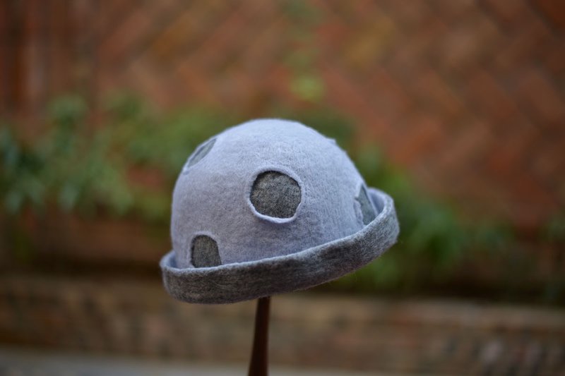 蘑菇梦羊毛毡手工成人儿童月球可爱帽子月亮星球精灵帽 - 帽子 - 羊毛 灰色