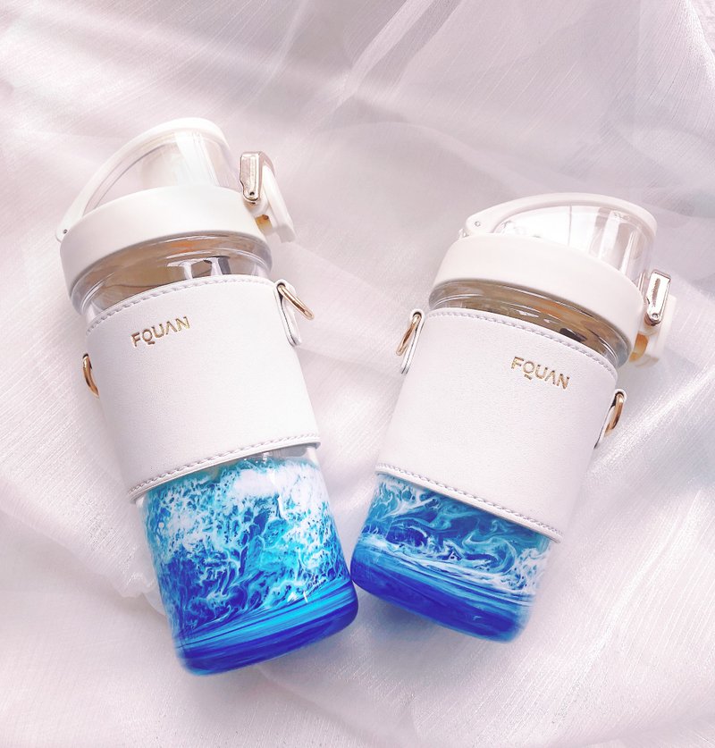 心灵海浪皮革水壶携带水瓶/500ML/650ML - 保温瓶/保温杯 - 塑料 
