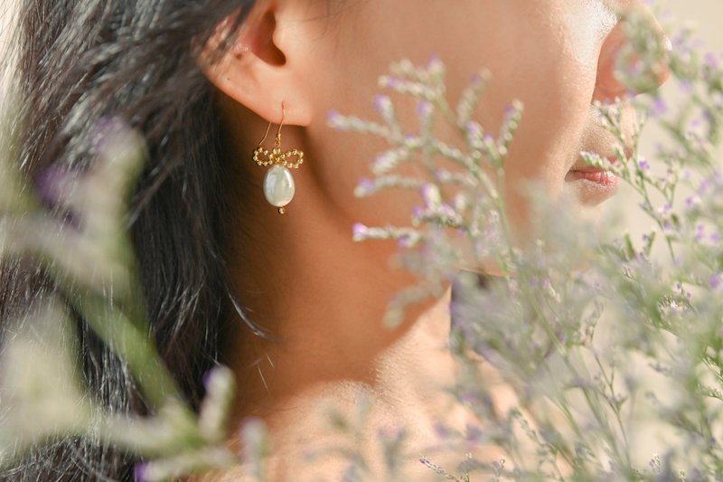 礼物纯银耳环 / 珍珠 / JIEGEM 姊的珠宝 - 耳环/耳夹 - 珍珠 白色