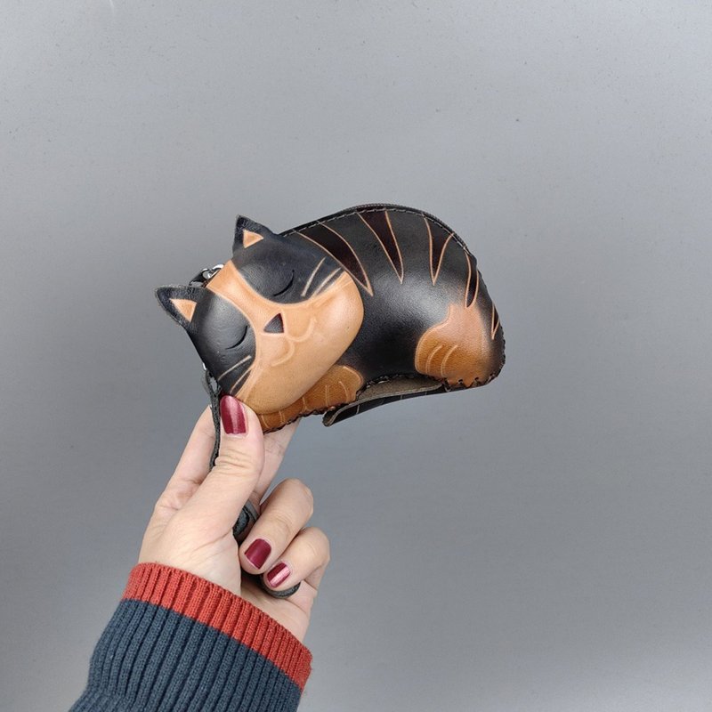 牛皮小钱包 零钱包 随身包 卡包 女生礼物 - 零钱包 - 真皮 蓝色