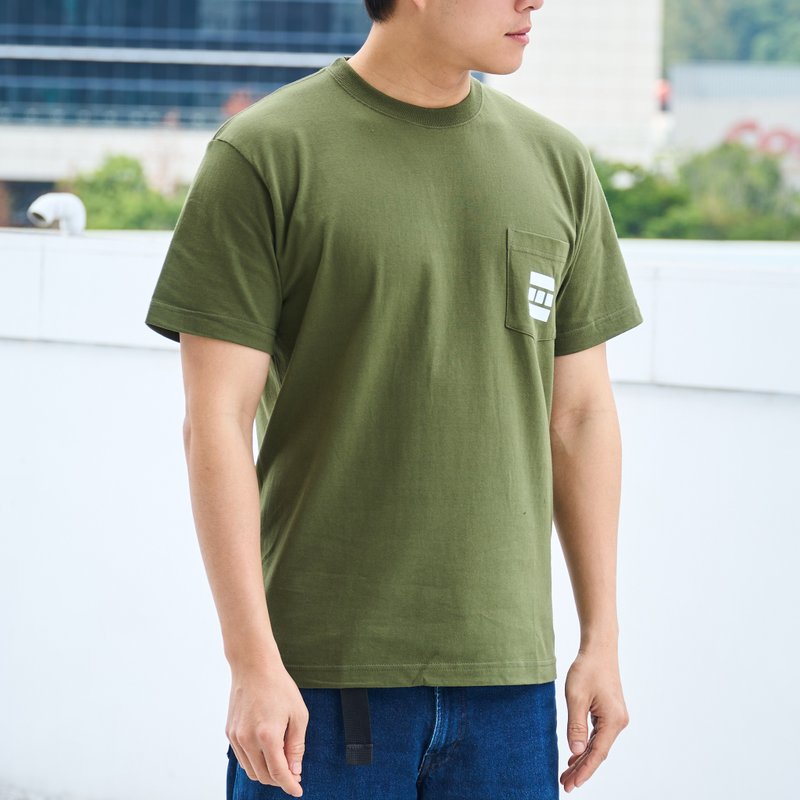 四食五号早餐店 好想困好饱 创意口袋 t-shirt 宽版 落肩款 儿童 T - 男装上衣/T 恤 - 棉．麻 
