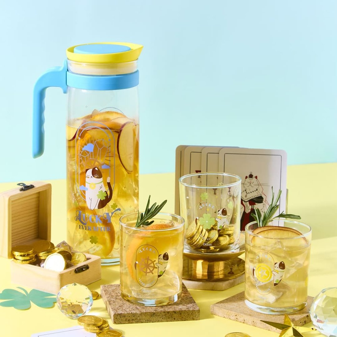 Ocean 猫咪一壶四杯礼盒组/1组 - 茶具/茶杯 - 玻璃 多色
